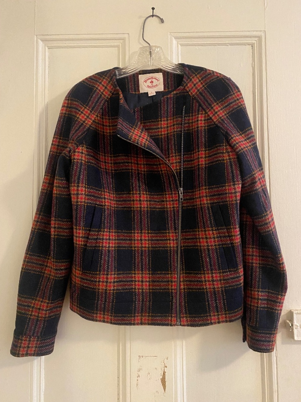 Brooks Brothers women’s blazer, Size 8, Plaid moto style, prep dream